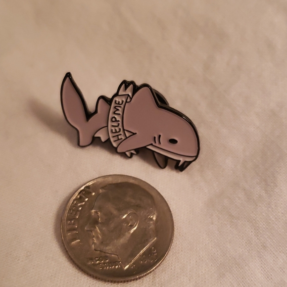 3/$20 pin sale!! Help Me Shark Pin - Picture 2 of 2